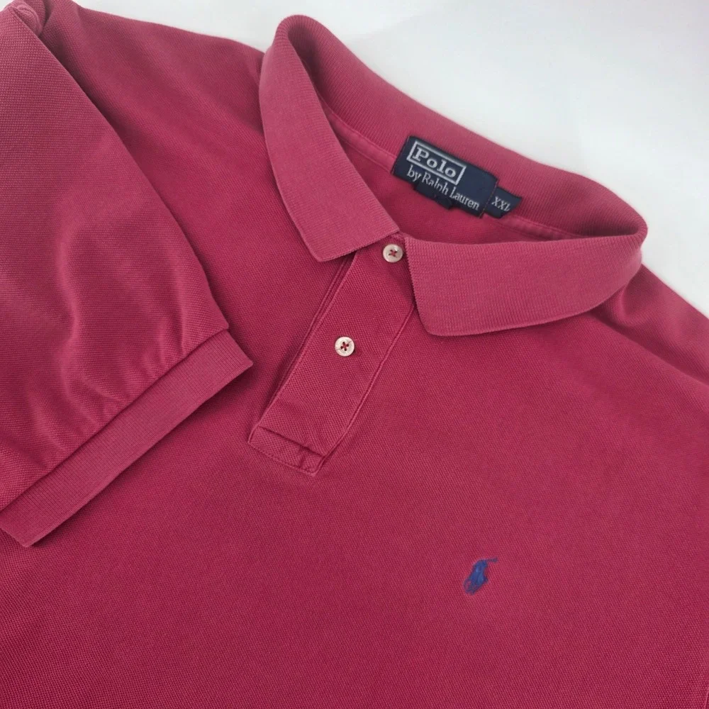 Polo Ralph Lauren Polo Shirt Mens XXL Heritage Pique Cotton Berry Pink Classic
